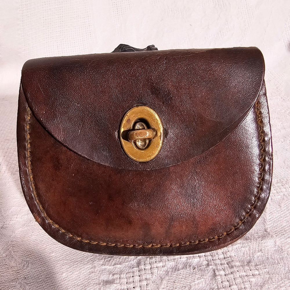 Vintage 50'-60's Handmade Leather Belt Bag Sporran
